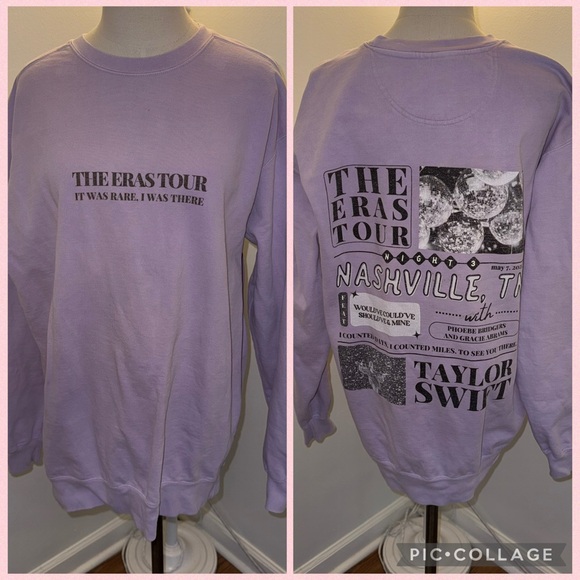 Comfort Colors Tops - Comfort Colors Large Purple Taylor Swift Eras Tour Nashville Sweatshirt